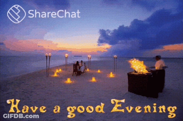 Have A Good Evening Beach Lights Torches GIF