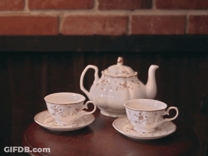 Have A Good Evening Shaking Tea Cups Earthquake GIF