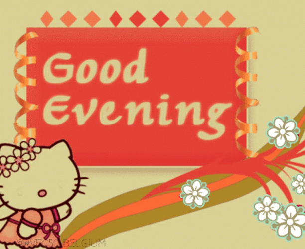 Have A Good Great Evening Hello Kitty GIF