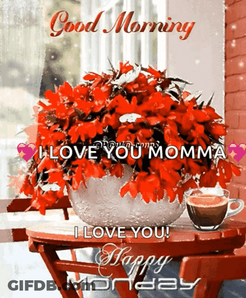 Have A Good Monday Red Flowers GIF