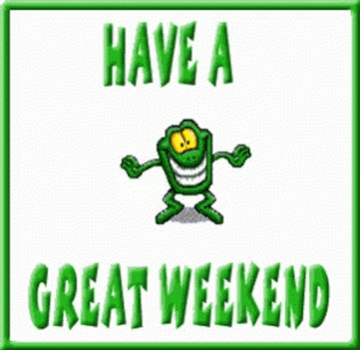 Have A Good Weekend Dancing Green Frog GIF