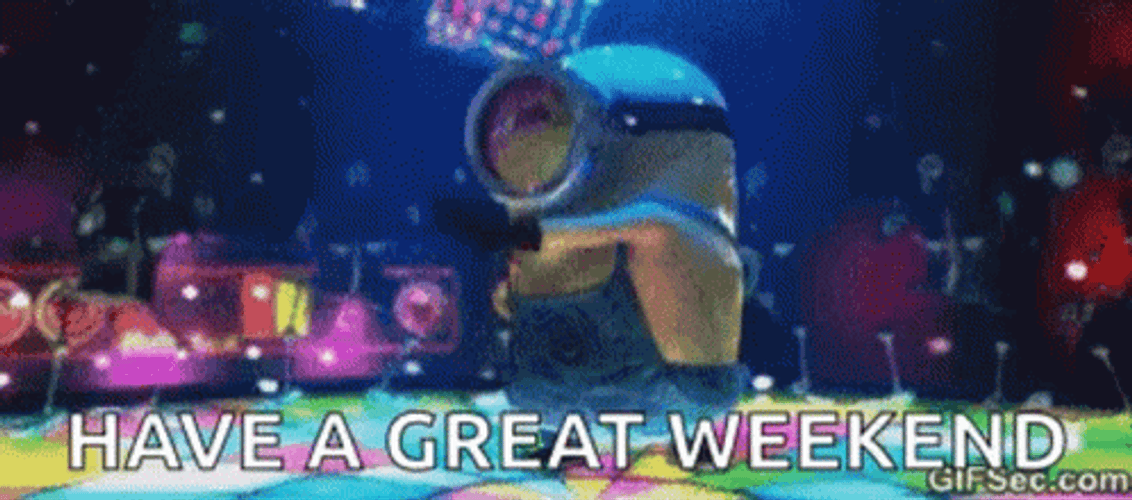 Have A Good Weekend Dancing Minion GIF