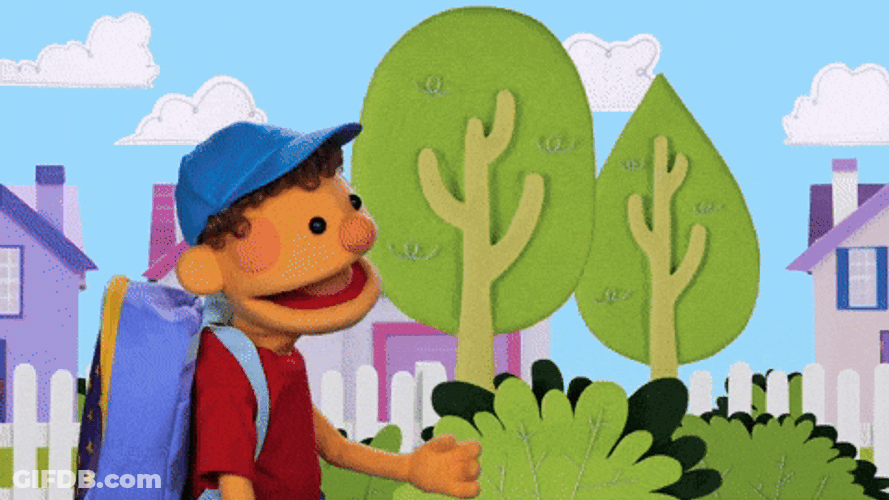 Have A Great Day At School Puppet Walking GIF