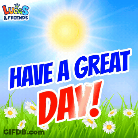 Have A Great Day Daisies In Grass Poster GIF