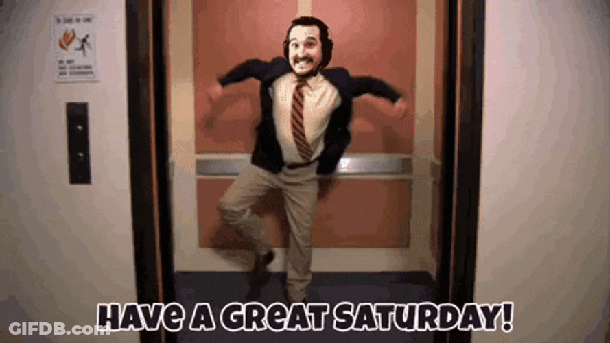 Have A Great Saturday Man Dancing In Elevator GIF