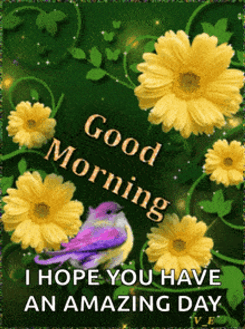 Have A Great Saturday Sparkling Yellow Flowers GIF