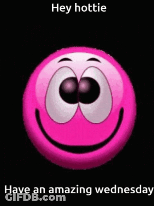 Have A Great Wednesday Winking Pink Emoji GIF
