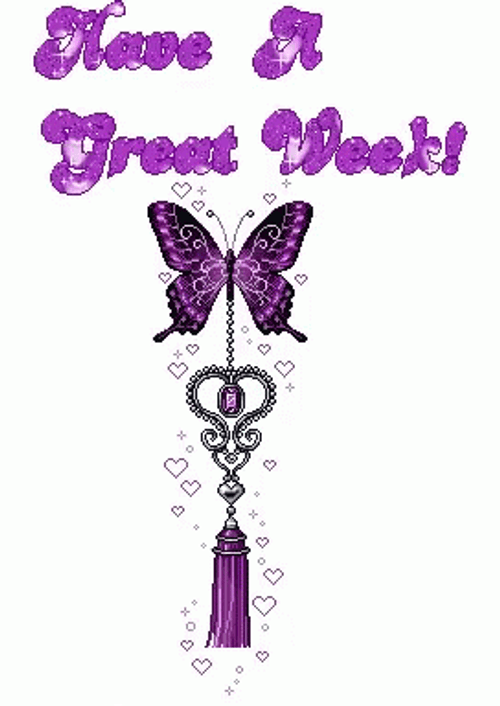 Have A Great Week Purple Butterfly GIF