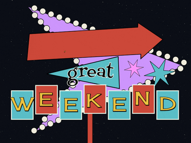 Have A Great Weekend Arrow Sign GIF