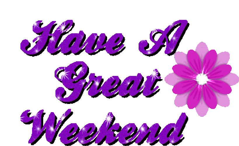 Have A Great Weekend Flowers Purple Lettering GIF