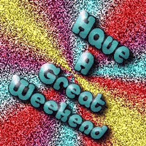 Have A Great Weekend Glitter Retro Rays GIF