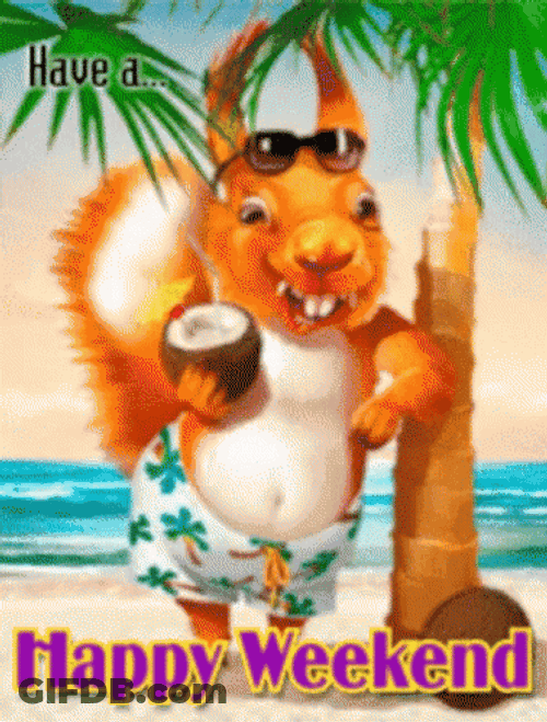 Have A Happy Weekend Chipmunk Vacation Beach GIF