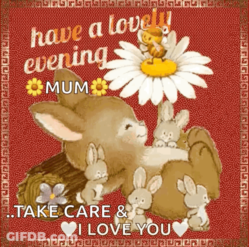 Have A Lovely Evening Mum Take Care I Love You Card GIF