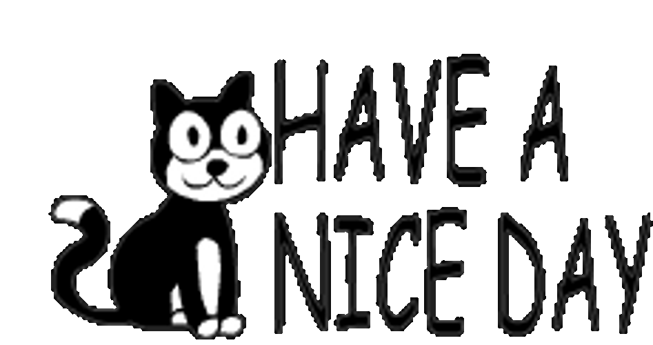 Have A Nice Day Black Cat Cute GIF