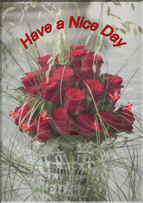 Have A Nice Day Bouquet Of Roses Amazing GIF