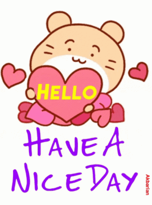 Have A Nice Day Hello Mouse Hearts GIF