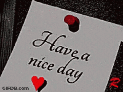 Have A Nice Day Note With Red Heart GIF