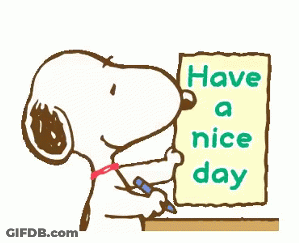 Have A Nice Day Snoopy Color Sketch GIF