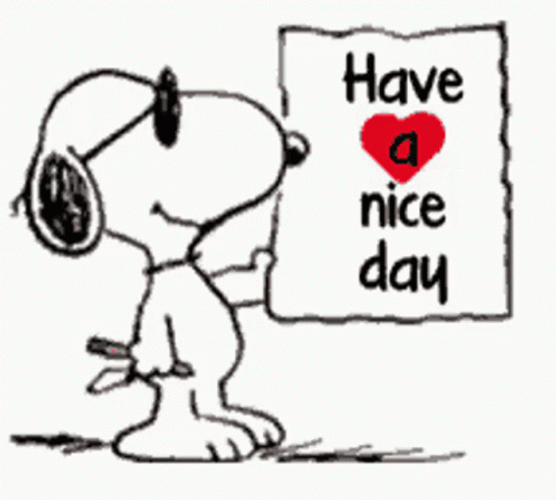 Have A Nice Day Snoopy Shades Heart GIF