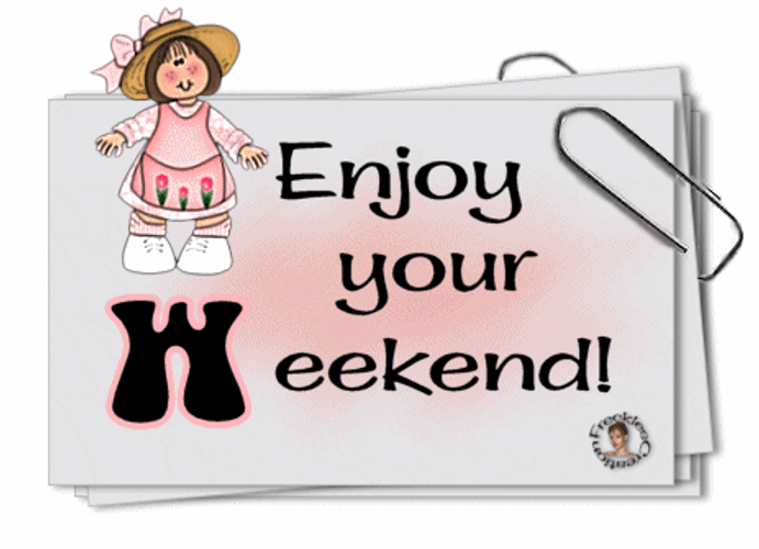 Have A Nice Enjoy Weekend Animated Bouncing Girl GIF