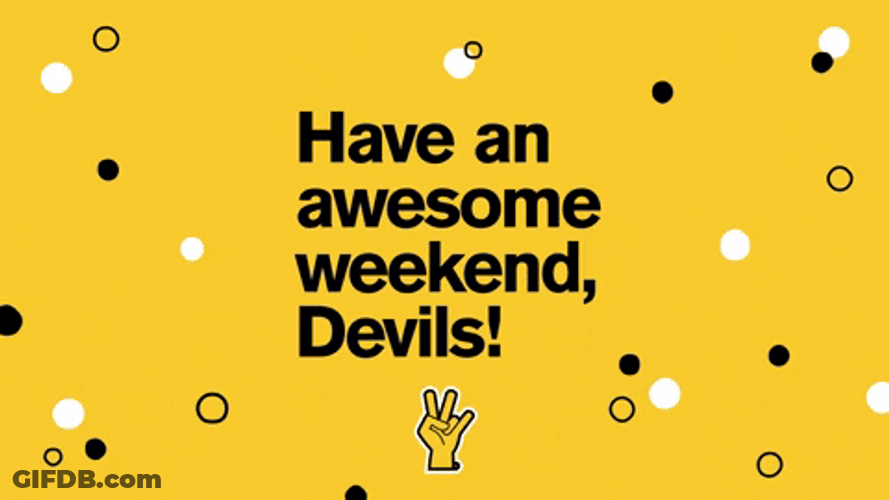 Have A Nice Weekend Devils Yellow Background GIF