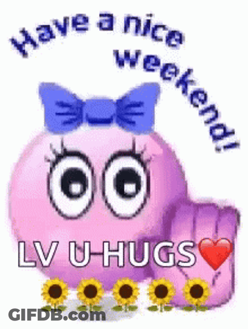 Have A Nice Weekend Love You Hugs Emoji GIF