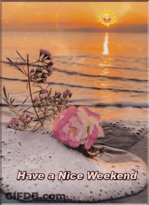 Have A Nice Weekend Smiling Sunset Animation Moving GIF