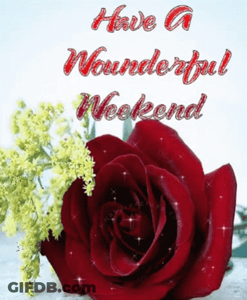 Have A Nice Wonderful Weekend Sparkling Rose GIF