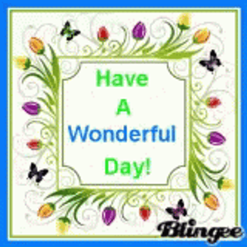 Have A Wonderful Day Colorful Tulips Color-Changing GIF