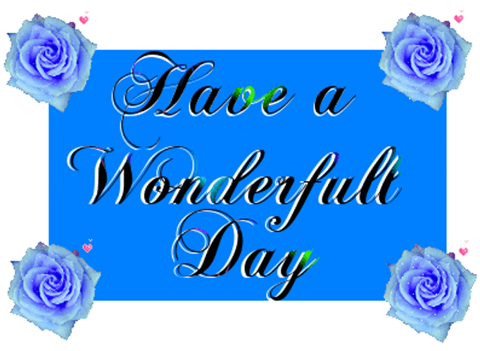 Have A Wonderful Monday Four Blue Roses GIF