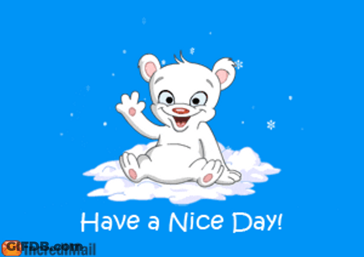Have An Awesome Day White Bear Waving GIF