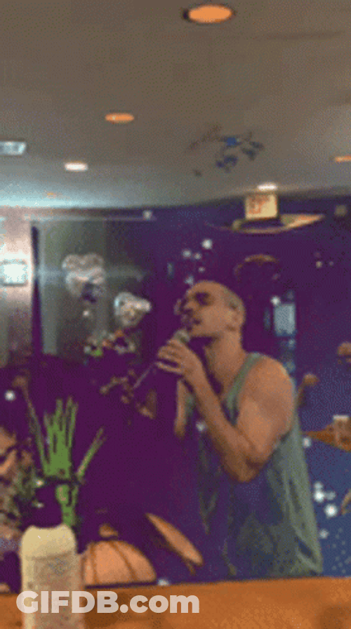 Having A Concert In Karaoke GIF