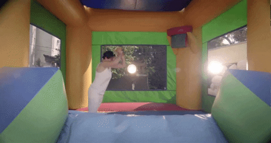 Having Fun At Inflatable Things That Bounce GIF