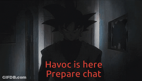 Havoc Is Here Prepare Chat Displayed On Screen GIF