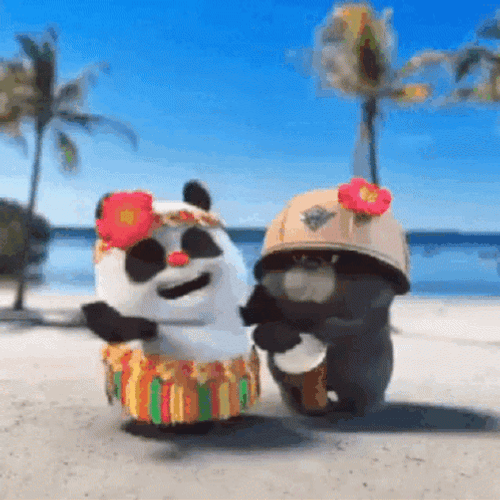 Hawaiian Dancing Panda Animated GIF
