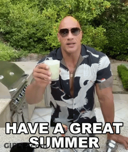 Hawaiian Shirt Man Holding Milk Saying Have A Great Summer GIF