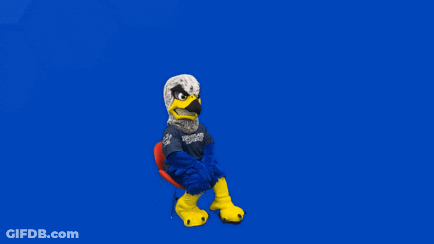 Hawk Mascot Head Out GIF