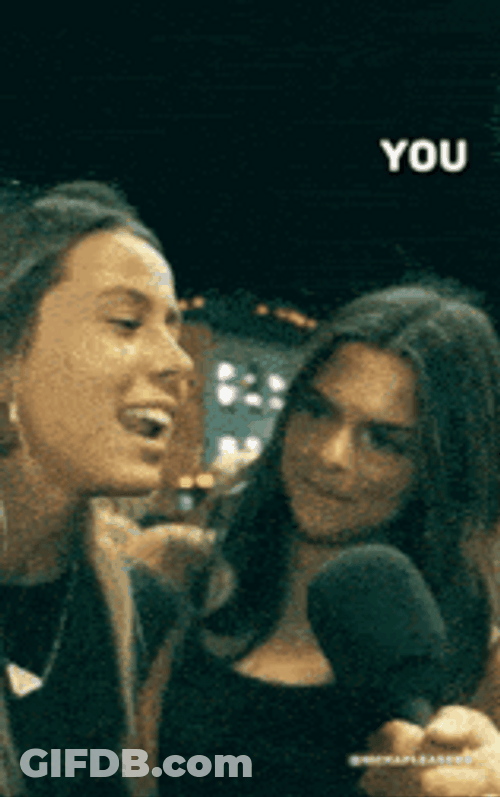 Hawk Tuah Funny Lady Giving Interview GIF