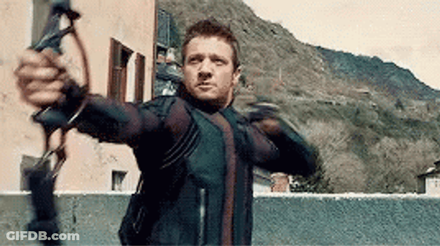 Hawkeye Clint Barton Shooting EMP Arrow GIF