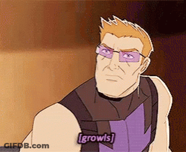 Hawkeye Growls Animated Series GIF