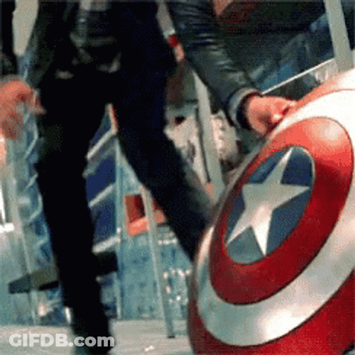 Hawkeye Tossing Captain America's Shield GIF