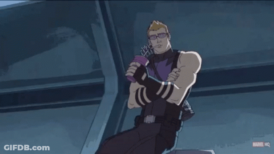 Hawkeye Unaffected Cartoon Series GIF