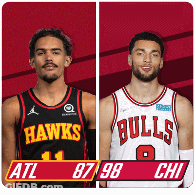 Hawks And Bulls Basketball Players GIF