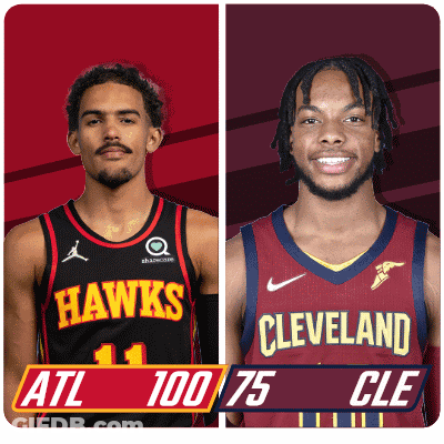 Hawks And Cleveland Basketball Players GIF