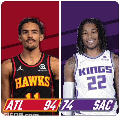 Hawks And Kings Basketball Players Standing Together GIF