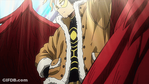Hawks From My Hero Academia Is Wearing A Coat And Tie GIF