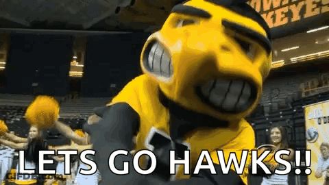Hawks Mascot Says Let's Go Hawks GIF