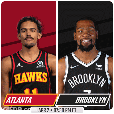 Hawks Vs Brooklyn Basketball Game April 2 GIF