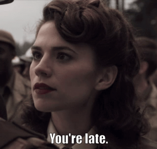 Hayley Atwell You're Late GIF