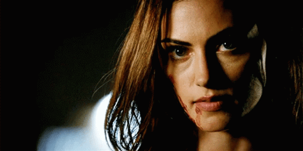 Hayley Marshall Glaring Vampire Eyes GIF